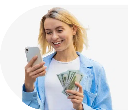 Illustration of secure, no-fee online borrowing with Fast Loan Advance