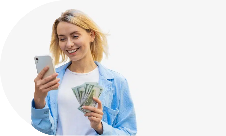 Illustration of secure, no-fee online borrowing with Fast Loan Advance